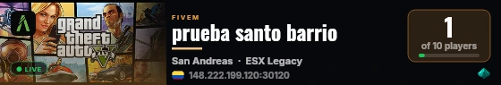 prueba santo barrio live status badge