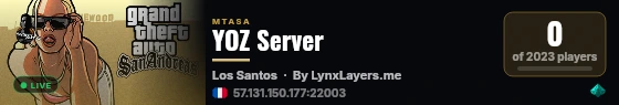 YOZ Server live status badge