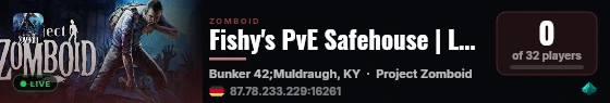 Fishy's PvE Safehouse | LGBTQ+ Community Server live status badge