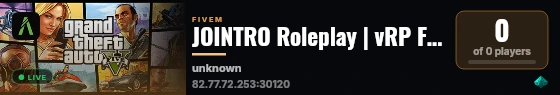 JOINTRO Roleplay | vRP Framework | Romania 🇷🇴 live status badge