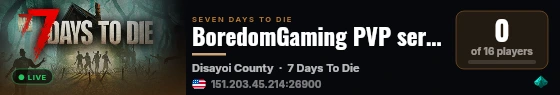 BoredomGaming PVP server live status badge