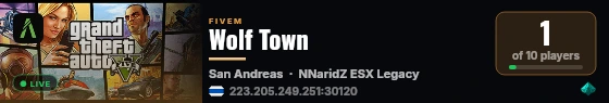 Wolf Town live status badge