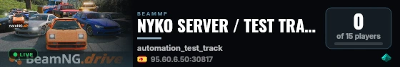 NYKO SERVER / TEST TRACK / POLICE / TRAFFIC / VANILLA SESSION / discord.gg/zRQEDXTexS live status badge