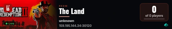 The Land live status badge