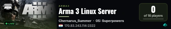 Arma 3 Linux Server live status badge
