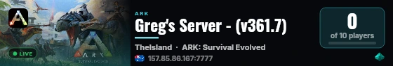 Greg's Server - (v361.7) live status badge