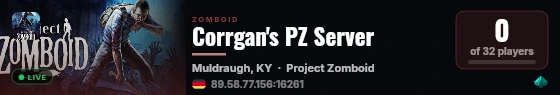 Corrgan's PZ Server live status badge