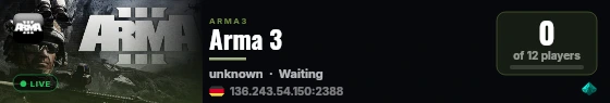 Arma 3 live status badge