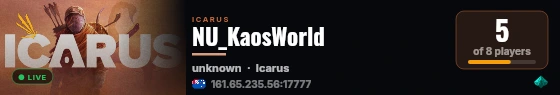 NU_KaosWorld live status badge