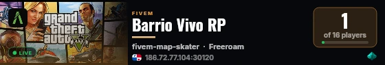 Barrio Vivo RP live status badge