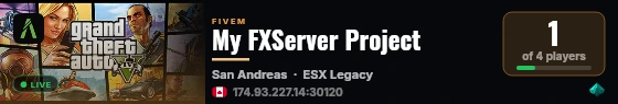 My FXServer Project live status badge
