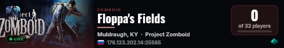 Floppa's Fields live status badge