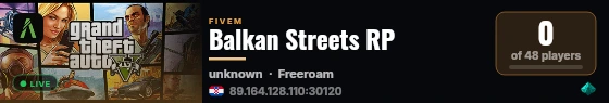 Balkan Streets RP live status badge