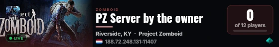 PZ Server by the owner live status badge