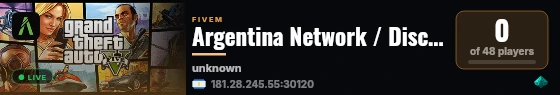 Argentina Network / Discord.gg/largentina +50k Usuarios / EN DESARROLLO live status badge