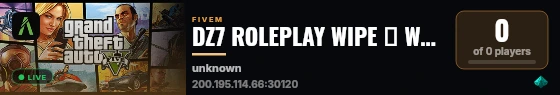 DZ7 ROLEPLAY WIPE 🡺 WL FECHADA live status badge