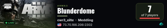 Blunderdome live status badge