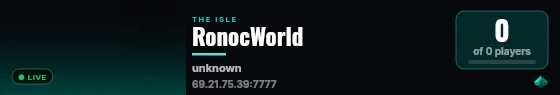 RonocWorld live status badge