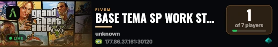 BASE TEMA SP WORK STORE | PINGBR | INAUGURADO HOJE | FACÇÕES | DISCORD: https://discord.gg/Nk3Nev3sFj | LGBTQI+ | SAMU | PMESP  live status badge