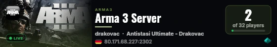 Arma 3 Server live status badge