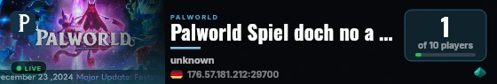 Palworld Spiel doch no a bisserl ! live status badge