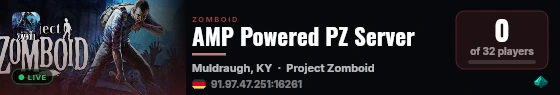 AMP Powered PZ Server live status badge