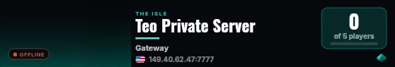 Teo Private Server live status badge