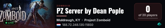 PZ Server by Dean Pople live status badge