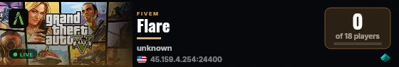 Flare live status badge
