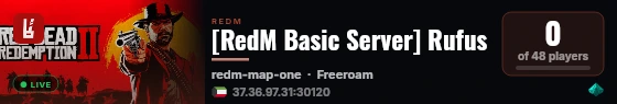 [RedM Basic Server] Rufus live status badge