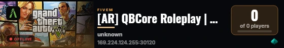 [AR] QBCore Roleplay | سيرفر روليبلاي live status badge