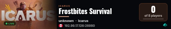 Frostbites Survival live status badge