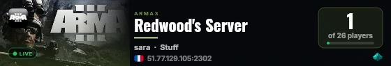 Redwood's Server live status badge