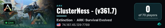 ClusterNess - (v361.7) live status badge