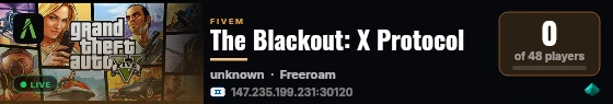 The Blackout: X Protocol live status badge
