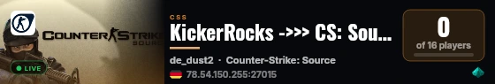 KickerRocks ->>> CS: Source Server live status badge