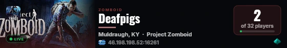 Deafpigs live status badge