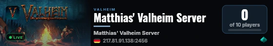 Matthias' Valheim Server live status badge