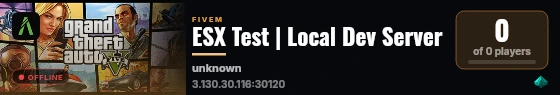 ESX Test | Local Dev Server live status badge
