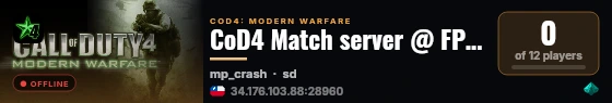 CoD4 Match server @ FPSChallenge.eu live status badge