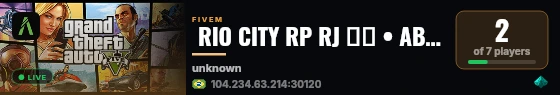  RIO CITY RP RJ 🇧🇷 • ABERTO HOJE • VIP INICIAL GRÁTIS live status badge