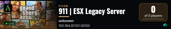 911 | ESX Legacy Server live status badge