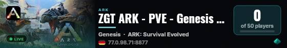 ZGT ARK - PVE - Genesis (EU) - (v361.7) live status badge
