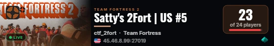Satty's 2Fort | US #5 live status badge