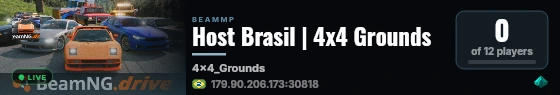 Host Brasil | 4x4 Grounds live status badge