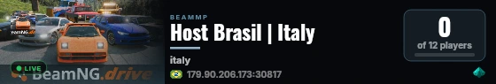 Host Brasil | Italy live status badge