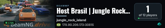 Host Brasil | Jungle Rock Island live status badge