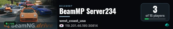 BeamMP Server234 live status badge
