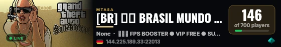 [BR] ██ BRASIL MUNDO REAL ██ | RP/RPG | FIVEM | CORP/FAC | FAVELAS | EMPREGOS | BMR live status badge