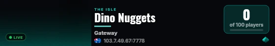 Dino Nuggets live status badge